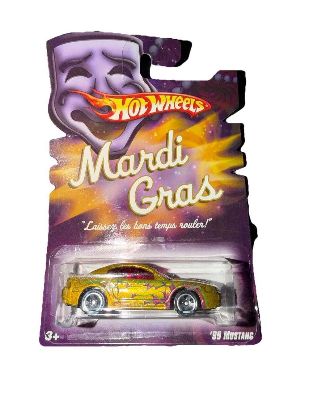 Hot Wheels Mardi Gras 2007 Series 99 Mustang Gold with Flames Die-Cast Car N1110